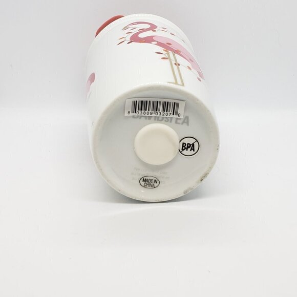 David's Tea Twisted Flamingo Christmas Ceramic Travel Cup Mug - Picture 5 of 6
